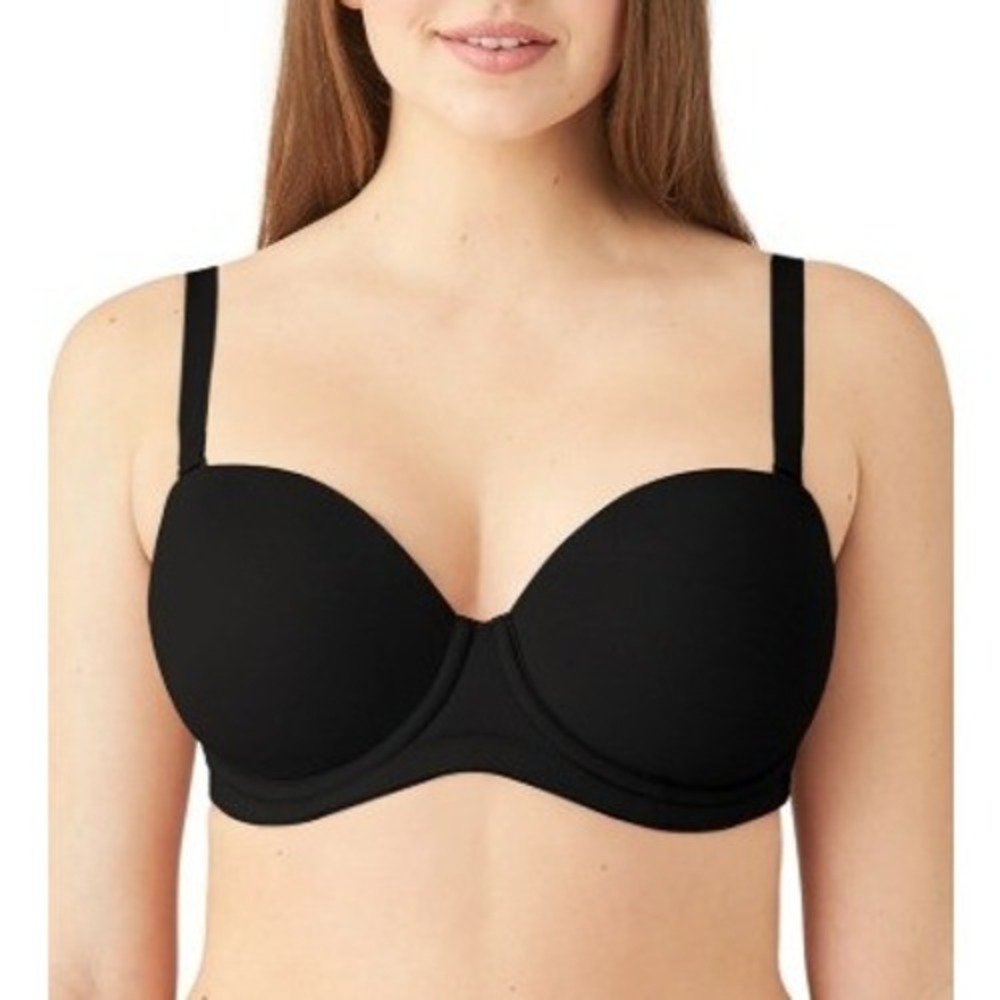 NWT WACOAL Red Carpet‎ Convertible Strapless Bra Black Women Size 38G Comfort